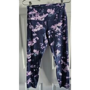 Lululemon Yoga Pant Ankle Gray Pink Tie Dye Nylon Spandex High Rise Size 8